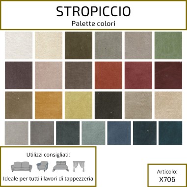 STROPICCIO - Tessuto per divani poltrone 100% Poliestere 25 varianti