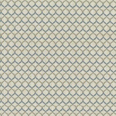 Tessuto Jacquard Belvedere Small con motivo geometrico bicolore blu denim-grigio su base chiara