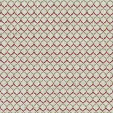 Tessuto Jacquard Belvedere Small con motivo geometrico bicolore rosso porpora-grigio su base chiara