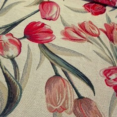 Gobelin misto cotone disegno tulipani h.280 cm.