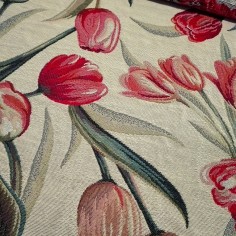 Gobelin misto cotone disegno tulipani h.280 cm.