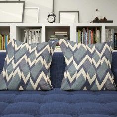 Tessuto per realizzare cuscini decorativi tonalità blu
