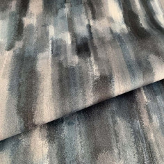 Velluto stampato disegno pennellate Brush 117 tonalità grigio azzurro 2