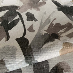 Tessuto Aquarel stampato con sfumature predominanti grigio e marrone 2