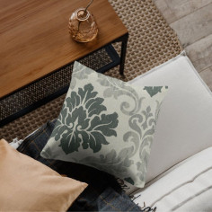 Tessuto Jacquard Belvedere fiore damasco con sfumature tonalità grigio notte 2