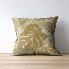 Tessuto stampato su base tinta unita si sviluppa Monstera Floral T125 multicolor di ampie dimensioni 2